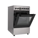 Aragaz electric Samus SM564VTE INOX 4 zone de gatit vitroceramice latime 50 cm 10 functii cuptor grill convectie 3D timer digital lumina interioara