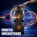 Boxa portabila Samus Fiesta 12 100 W Bluetooth USB slot card SD Aux in radio FM intrare microfon functie True Wireless Stereo negru microfon inclus telecomanda