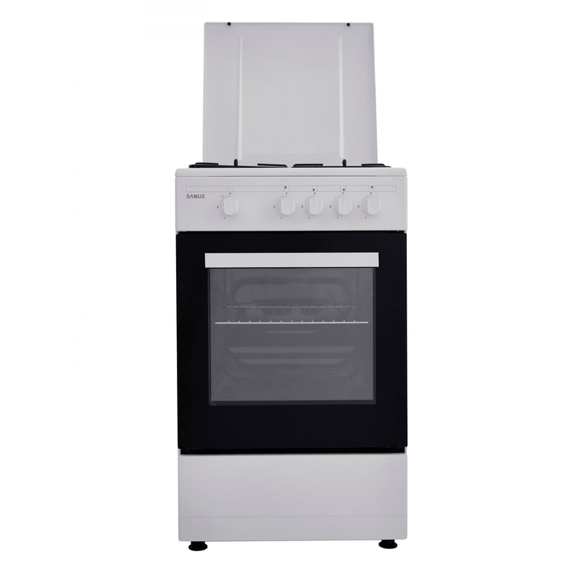 Aragaz pe gaz Samus SM450ABS 4 arzatoare latime 50 cm dispozitiv siguranta plita si cuptor