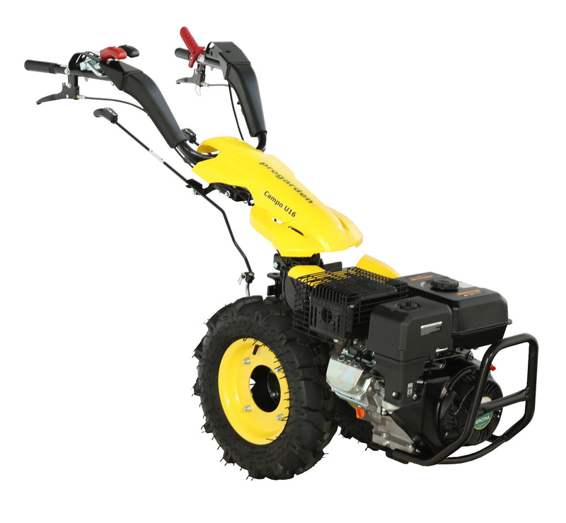 ProGARDEN Campo U16 motocultor multifunctional 14CP, benzina, EU V, pornire la sfoara, 3+2 viteze, reductor + BT-BC12 bara cosire mobila 120cm