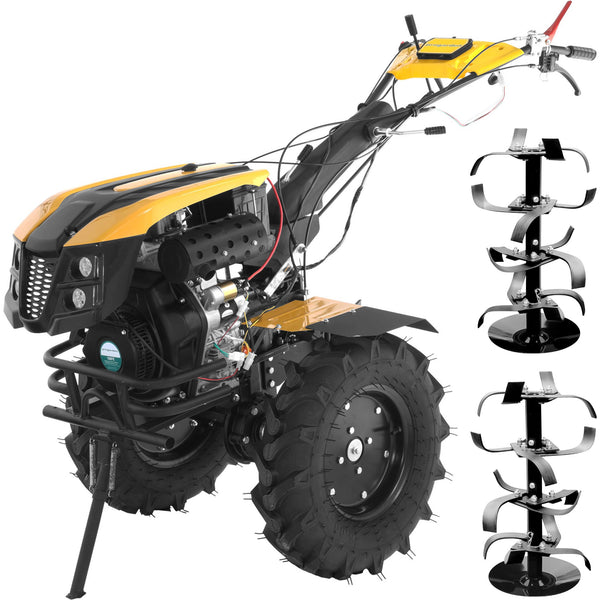 Motocultor diesel 12CP ProGARDEN Campo 1273 Alpine V2 2+1 viteze roti 6.00-12 EU V pornire electrica 2 prize putere