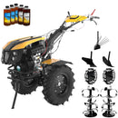 Motocultor diesel 12CP ProGARDEN Campo 1273 Alpine V2 2+1 viteze roti 6.00-12 EU V pornire electrica 2 prize putere roti metal plug arat rarita reglabila plug cartofi 5l ulei