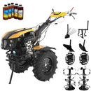 Motocultor diesel 12CP ProGARDEN Campo 1273 Alpine V2 2+1 viteze roti 6.00-12 EU V pornire electrica 2 prize putere roti metal plug arat rarita reglabila plug cartofi cultivator 5l ulei