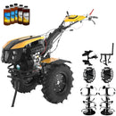 Motocultor diesel 12CP ProGARDEN Campo 1273 Alpine V2 2+1 viteze roti 6.00-12 EU V pornire electrica 2 prize putere roti metal cultivator plug reversibil 5l ulei