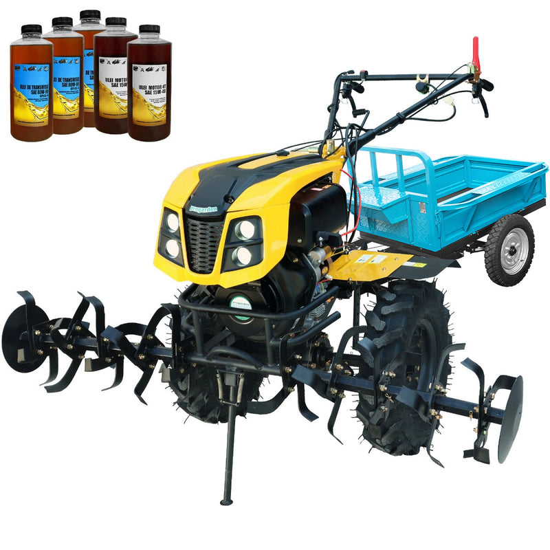 Motocultor ProGARDEN Campo 1273 Alpine motor 12 CP diesel Euro V 2+1 viteze latime lucru 162 cm roti 6.00-12 pornire electrica 2 prize putere remorca 5l ulei