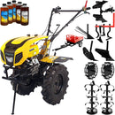 Motocultor ProGARDEN Campo 1803 motor 18CP Euro5 benzina 2+1 viteze latime lucru 162 cm freze roti 6.00-12 roti metal plug arat rarita reglabila plug cartofi cultivator plug reversibil remorca 5l ulei