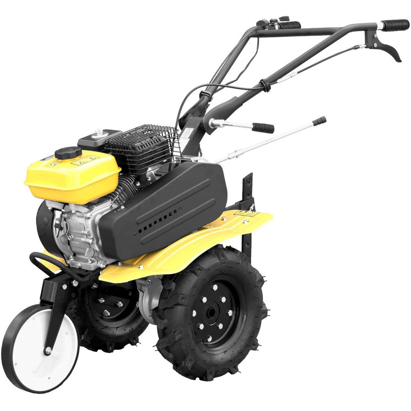 Motosapa ProGARDEN Campo 703 motor 7CP benzina 2+1 viteze latime lucru 100 cm freze roti 4.00-8 roti metal plug arat rarita reglabila plug cartofi 2l ulei
