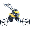 Motosapa ProGARDEN Campo 703 motor 7CP benzina 2+1 viteze latime lucru 100 cm freze roti 4.00-8 roti metal plug arat rarita reglabila plug cartofi 2l ulei