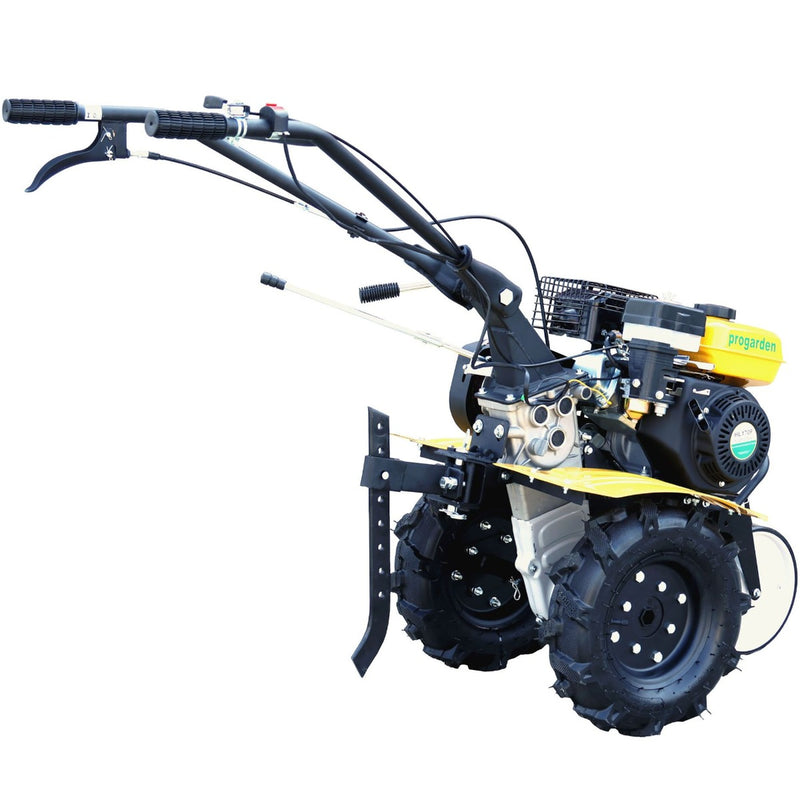 Motosapa ProGARDEN Campo 703 motor 7CP benzina 2+1 viteze latime lucru 100 cm freze roti 4.00-8 roti metal plug arat rarita reglabila plug cartofi cultivator 2l ulei