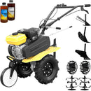 Motosapa ProGARDEN Campo 703 motor 7CP benzina 2+1 viteze latime lucru 100 cm freze roti 4.00-8 roti metal plug arat rarita reglabila plug cartofi 2l ulei