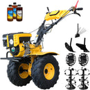 Motocultor ProGARDEN Campo 873 Alpine motor 7CP benzina 2+1 viteze latime lucru 105 cm 2+1+1 freze roti ATV 2 prize putere roti metal plug arat rarita reglabila plug cartofi 3l ulei