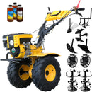 Motocultor ProGARDEN Campo 873 Alpine motor 7CP benzina 2+1 viteze latime lucru 105 cm 2+1+1 freze roti ATV 2 prize putere roti metal plug arat rarita reglabila plug cartofi cultivator plug reversibil 3l ulei