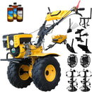 Motocultor ProGARDEN Campo 873 Alpine motor 7CP benzina 2+1 viteze latime lucru 105 cm 2+1+1 freze roti ATV 2 prize putere roti metal plug arat rarita reglabila plug cartofi cultivator plug reversibil remorca 3l ulei