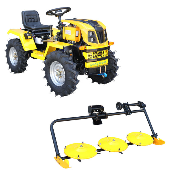Minitractor ProGARDEN Campo T12 V25.1 4x4 12CP diesel hidraulica fata-spate roti 6.00-12 Cositoare frontala rotativa cu 3 discuri