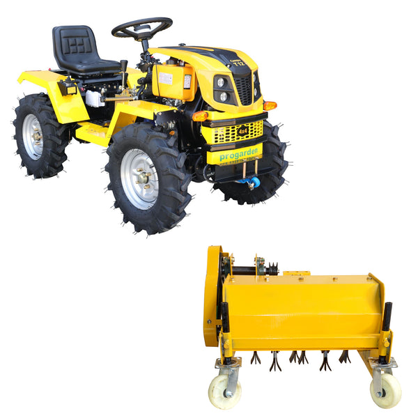 Minitractor ProGARDEN Campo T12 V25.1 4x4 12CP diesel hidraulica fata-spate roti 6.00-12 Tocator vegetatie TV600