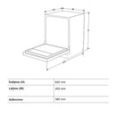 Masina de spalat vase partial incorporabila SSBDW459.6 9 seturi 6 programe clasa E latime 45 cm afisaj LED pornire intarziata blocare acces copii