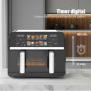 Friteuza cu aer cald Samus AF9BIG-S2500DW 2500 W 9 litri Separator compartiment detasabil Afisaj electronic color Touch Control Timer 10 programe Tehnologia Fry-Force 360°