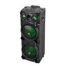 Boxa portabila Samus Fiesta 12 100 W Bluetooth USB slot card SD Aux in radio FM intrare microfon functie True Wireless Stereo negru microfon inclus telecomanda