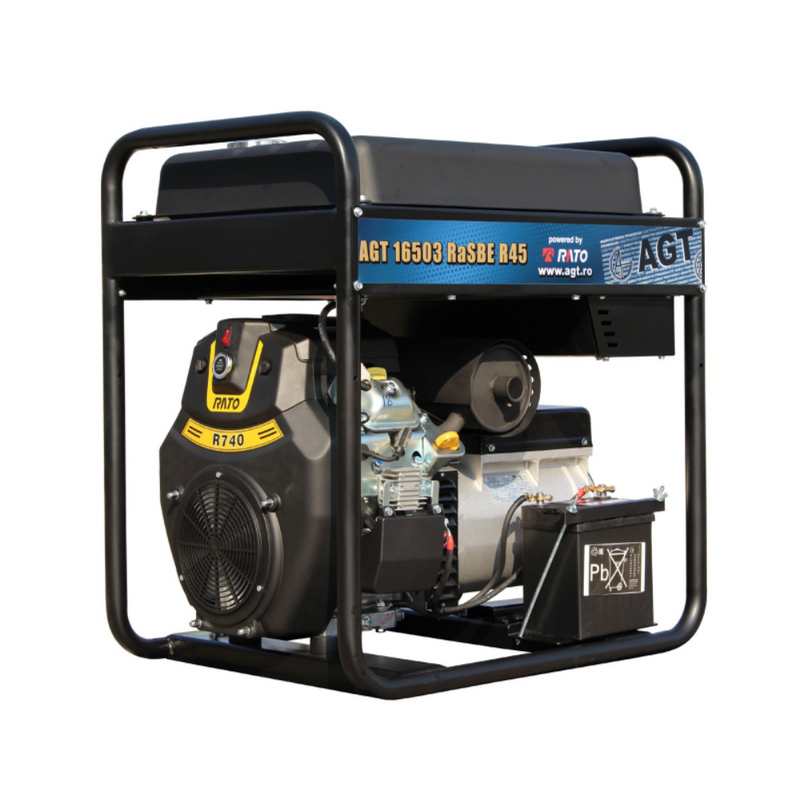 Generator curent AGT 16503 RaSBE putere 14.5 kW trifazat 400V benzina pornire electrica rezervor 16 L