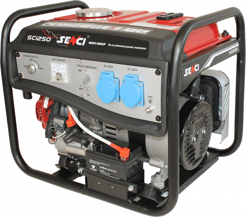 Generator de curent SENCI SC1250 LITE putere maxima 1 kW benzina rezervor 6 L 230V AVR