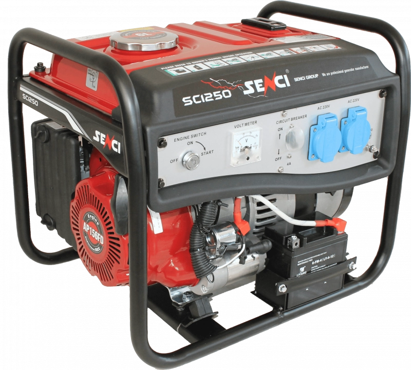 Generator de curent SENCI SC1250 LITE putere maxima 1 kW benzina rezervor 6 L 230V AVR