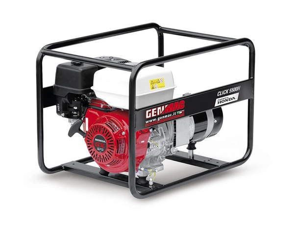 Generator de curent GENMAC Click G5500HO putere maxima 4.6 kW/400V 1.5 kW/230V motor Honda GX270 benzina rezervor 5.3 L