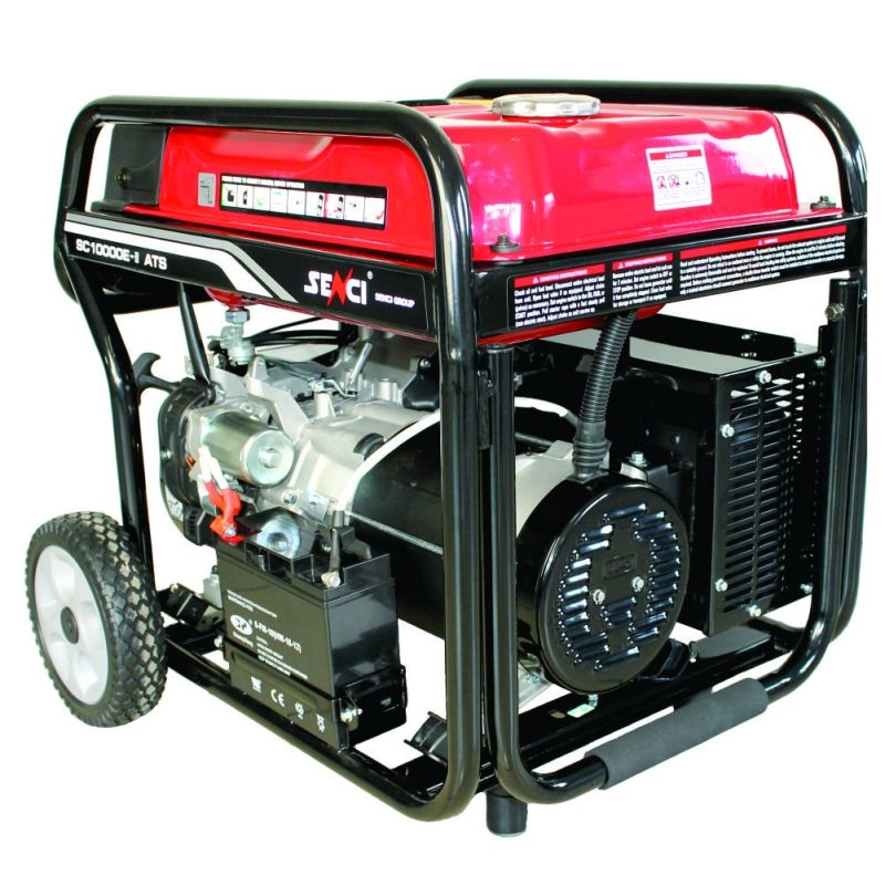 Generator de curent SENCI SC10000E-ATS TOP putere maxima 8.5 kW 230V benzina rezervor 25 L AVR pornire electrica ATS inclus roti transport