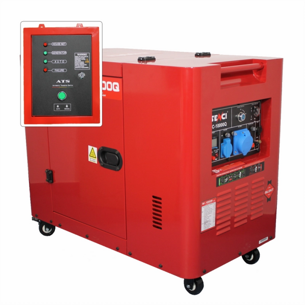 Generator de curent insonorizat SENCI SC10000Q ATS putere maxima 8 kW 230V Diesel rezervor 18 L AVR pornire electrica ATS inclus