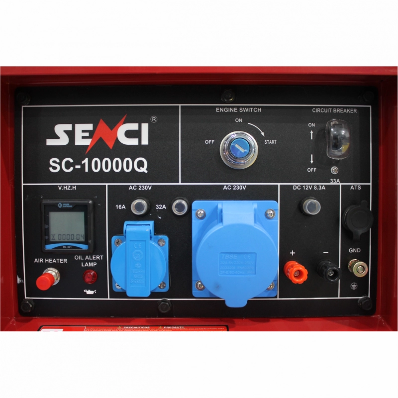 Generator de curent insonorizat SENCI SC10000Q ATS putere maxima 8 kW 230V Diesel rezervor 18 L AVR pornire electrica ATS inclus