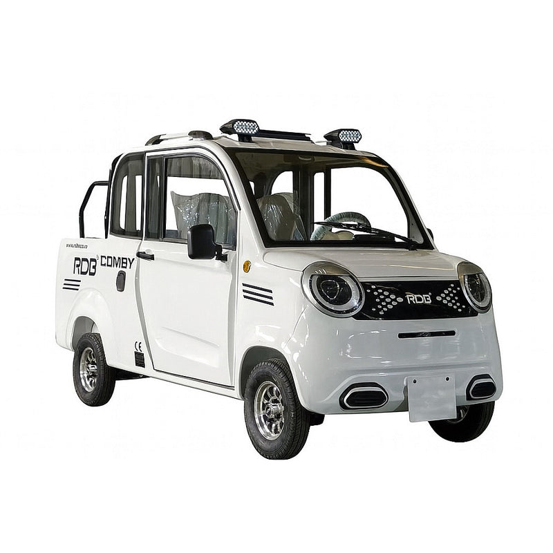 Masina electrica RDB COMBY putere 1500W autonomie 65-70 km viteza 25 km/h 72V58Ah 4 locuri cu permis B1 de la 16 ani-Alb