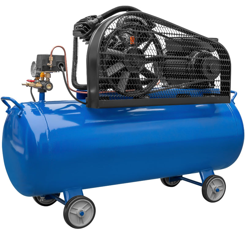 Compresor DKD XY2065AT-100 putere 2.2 kW debit 168 l/min presiune 12.5 bari rezervor 100l 2 pistoane kit 5 accesorii  si cuple rapide