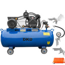 Compresor DKD XY2065AT-100 putere 2.2 kW debit 168 l/min presiune 12.5 bari rezervor 100l 2 pistoane kit 4 accesorii  si cuple rapide