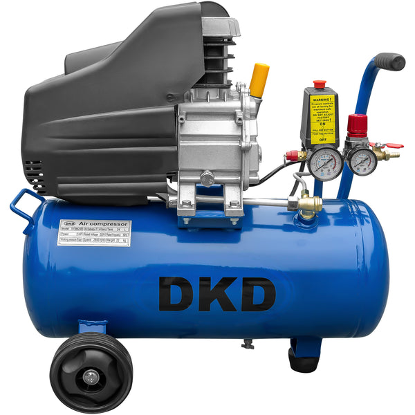 Compresor DKD XYBM24B putere 1.5 kW debit 180 l/min presiune 8 bari rezervor 24l  si cuple rapide