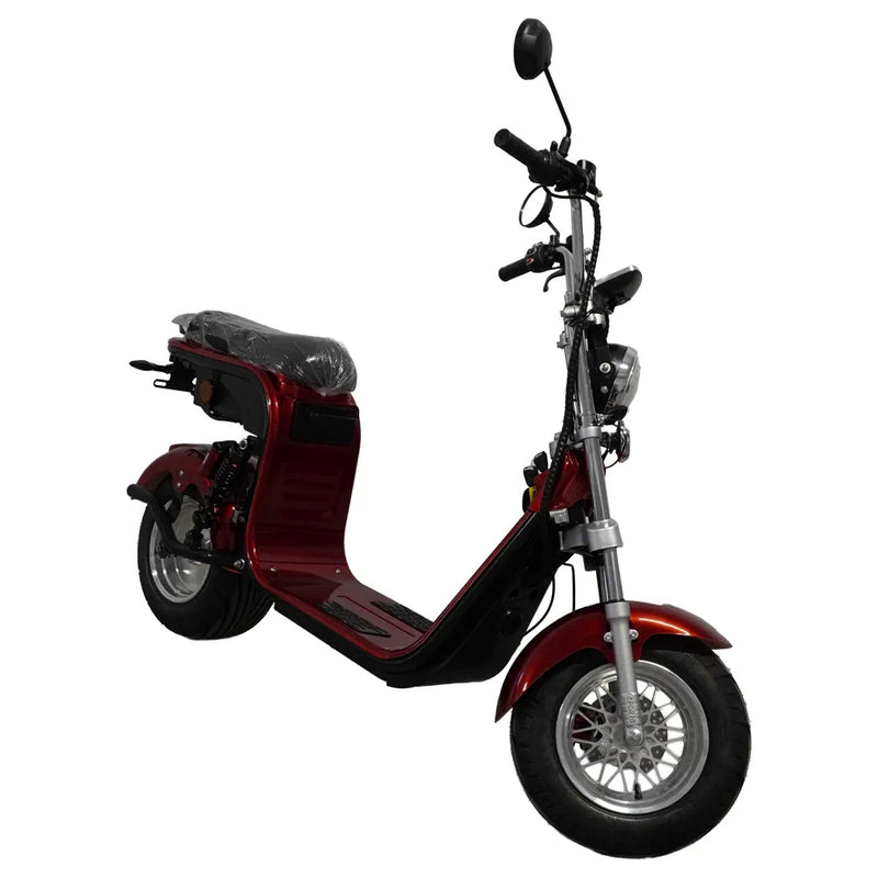 Scuter electric Rotakt Cruiser putere 1500W viteza 25 km/h autonomie 66 km 2 locuri fara permis-Rosu inchis