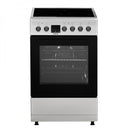Aragaz electric Samus SM564VTE INOX 4 zone de gatit vitroceramice latime 50 cm 10 functii cuptor grill convectie 3D timer digital lumina interioara
