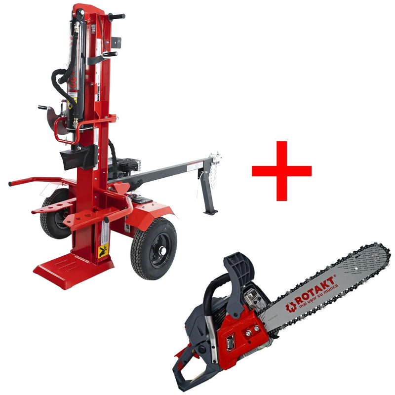 Despicator de busteni Rotakt VLS-22T motor termic 7 CP forta despicare 22 T + Motofierastrau ROTAKT MTF5810SW