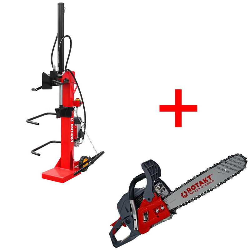 Despicator de busteni Rotakt VLS16T motor electric 3500W forta despicare 16T + Motofierastrau ROTAKT MTF5810SW