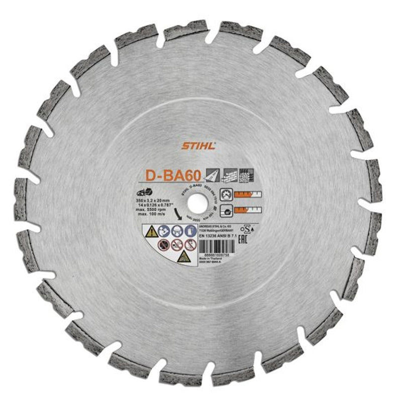 Disc diamantat STIHL D-BA60 350 mm pentru beton / asfalt