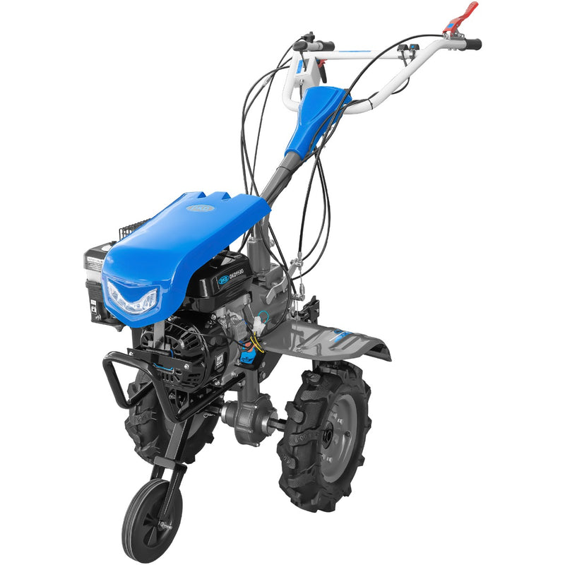 Motocultor DKD 950 G motor 7 CP benzina 2+1 viteze latime lucru 95 cm freze roti cauciuc 4.00x8&quot; capota cu far LED roti metal plug arat rarita reglabila plug cartofi cultivator plug reversibil 3l ulei