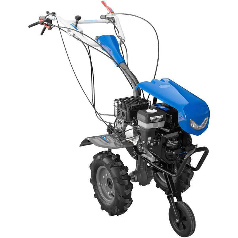 Motocultor DKD 950 G motor 7 CP benzina 2+1 viteze latime lucru 95 cm freze roti cauciuc 4.00x8&quot; capota cu far LED 3l ulei