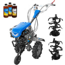 Motocultor DKD 950 G motor 7 CP benzina 2+1 viteze latime lucru 95 cm freze roti cauciuc 4.00x8&quot; capota cu far LED 3l ulei