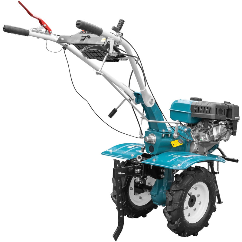 Motocultor DAKARD 1000B motor 7 CP latime lucru 80 cm freze roti cauciuc roti metal plug arat rarita reglabila plug cartofi 3l ulei