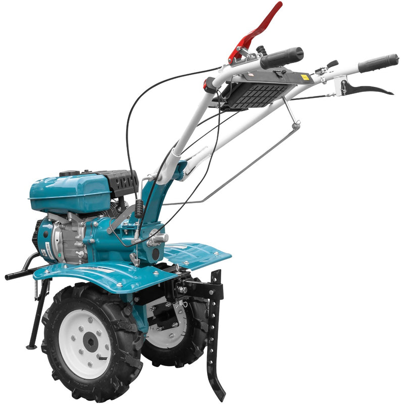 Motocultor DAKARD 1000B motor 7 CP latime lucru 80 cm freze roti cauciuc roti metal plug arat rarita reglabila plug cartofi 3l ulei