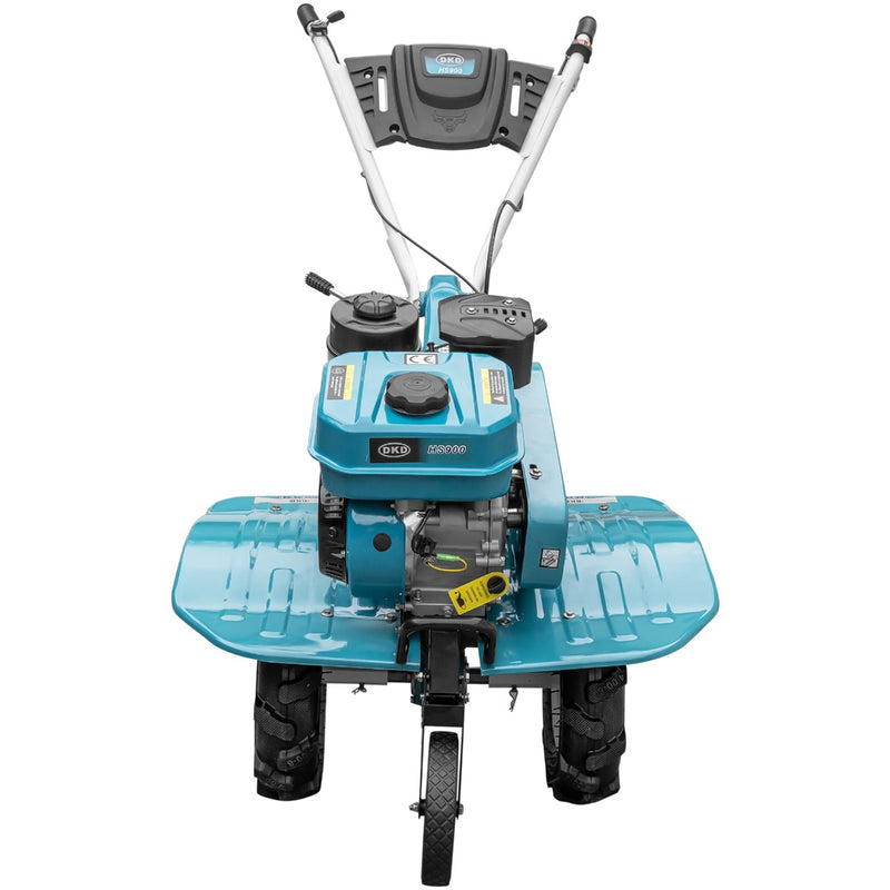 Motosapa DKD HS 900 motor 7CP latime lucru 90 cm 2+1 viteze transmisie fonta freze roti cauciuc 4.00x8 roata frontala