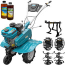 Motosapa DKD HS 900 motor 7CP latime lucru 90 cm 2+1 viteze transmisie fonta freze roti cauciuc 4.00x8 roata frontala roti metal cultivator 2l ulei AgroPro