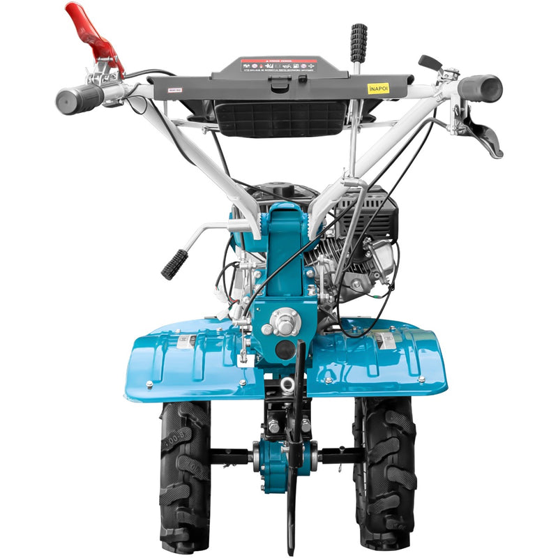 Motocultor DKD 1000B NEW motor 7 CP latime lucru 80 cm freze roti cauciuc 4.00-8 capota cu far roti metal rarita reglabila plug arat plug cartofi cultivator plug reversibil 3l ulei
