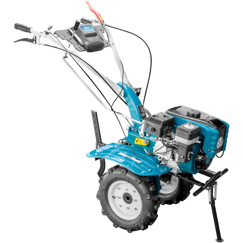 Motocultor DKD 1000B NEW motor 7 CP latime lucru 80 cm freze roti cauciuc 4.00-8 capota cu far roti metal rarita reglabila plug arat 3l ulei