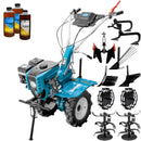 Motocultor DKD 1000B NEW motor 7 CP latime lucru 80 cm freze roti cauciuc 4.00-8 capota cu far roti metal rarita reglabila plug arat plug cartofi cultivator plug reversibil 3l ulei