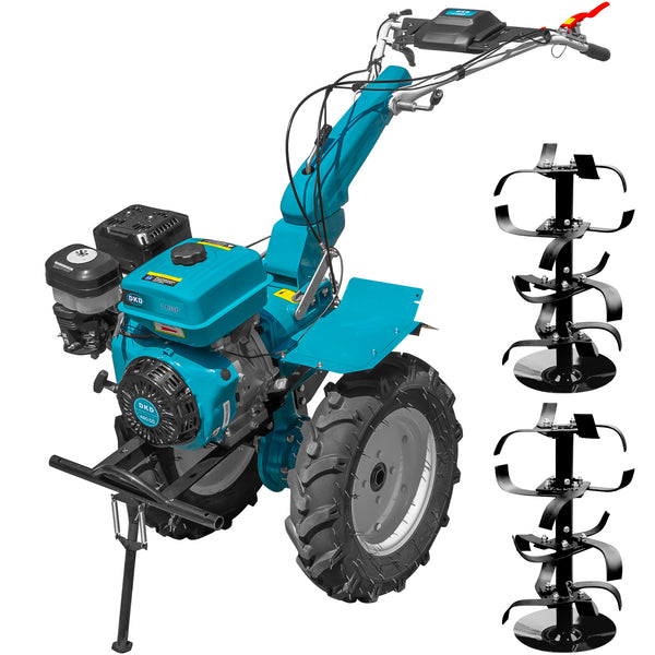 Motocultor profesional DKD HS 1100D motor 16 CP latime lucru 90-120 cm freze roti cauciuc