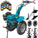 Motocultor profesional DKD HS 1100D motor 16 CP latime lucru 90-120 cm freze roti cauciuc roti metal plug arat rarita reglabila plug cartofi 5l ulei